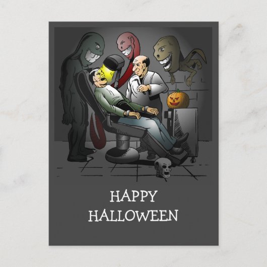 Halloween bij de tandarts briefkaart (Voorkant)