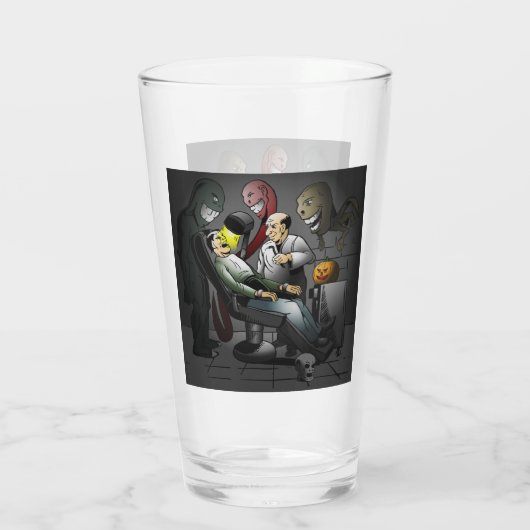 Halloween bij de tandarts glas (Achterkant)