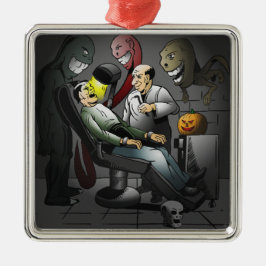Halloween bij de tandarts metalen ornament