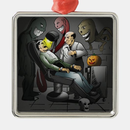 Halloween bij de tandarts metalen ornament (Voorkant)