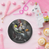 Halloween bij de tandarts papieren bordje (Feest)