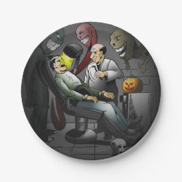 Halloween bij de tandarts papieren bordje