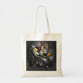 Halloween bij de tandarts tote bag
