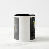 Halloween bij de tandarts tweekleurige koffiemok (Center)