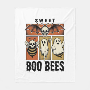 Halloween Bij Pun Vintage Gravure Geest Bij Shirt Fleece Deken