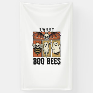 Halloween Bij Pun Vintage Gravure Geest Bij Shirt Spandoek
