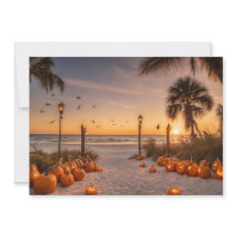Halloween bij Twilight op het strand Notecard