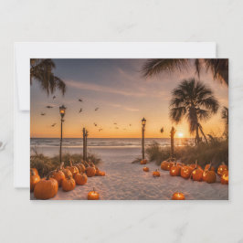 Halloween bij Twilight op het strand Notecard Bedankkaart