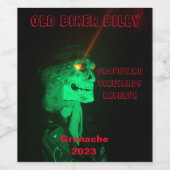 Halloween 'Biker Billy' set van 6 wijnlabels Wijn Etiket (Enkel label)