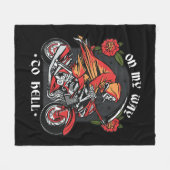 Halloween Biker Skeleton op weg naar de hel  Fleece Deken (Voorkant (Horizontaal))