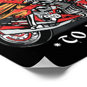 Halloween Biker Skeleton op weg naar de hel  Poster (Hoek)