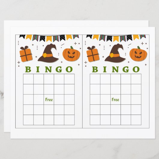 Halloween bingo, Cute Pumpkin (Voorkant / Achterkant)