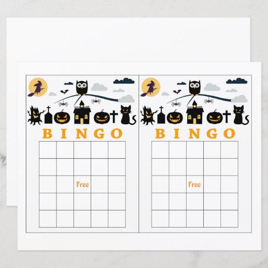 Halloween bingo-kaart (Voorkant / Achterkant)