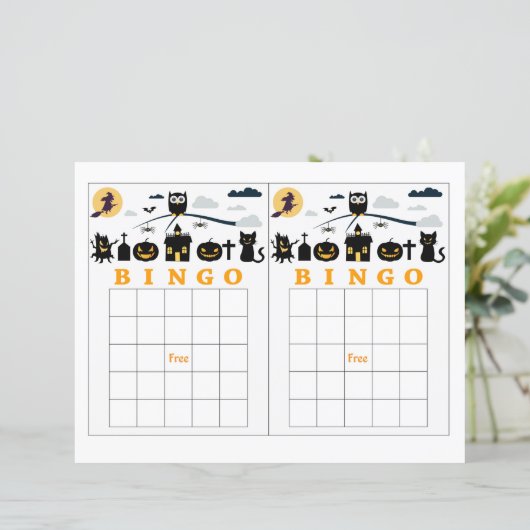 Halloween bingo-kaart (Staand voorkant)