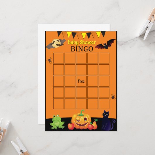 Halloween Bingo Kaart (Voorkant / Achterkant in situ)