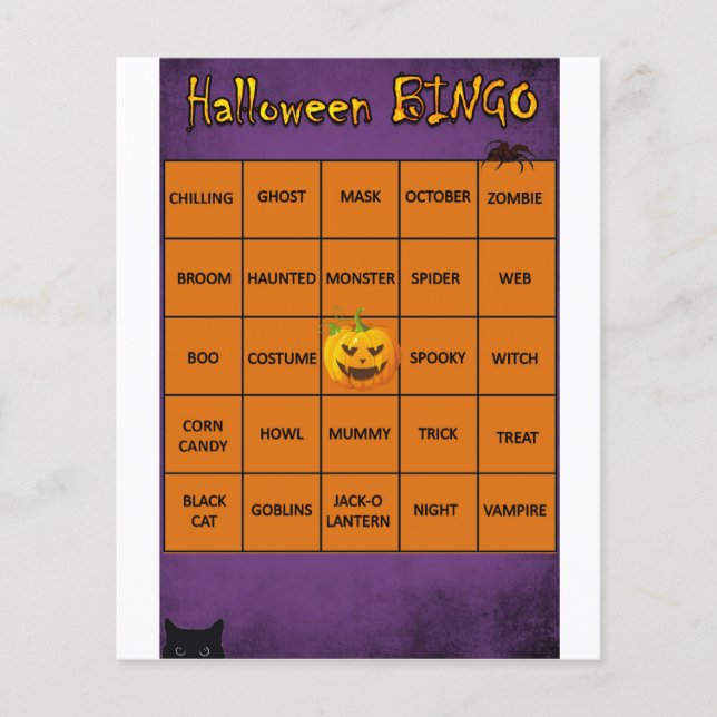 Halloween BINGO Kaart Scrapbook Mat (Voorkant)