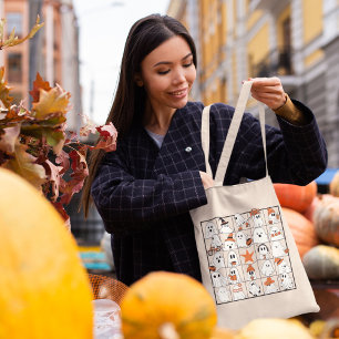 Halloween Bingo-stijl Tote Bag