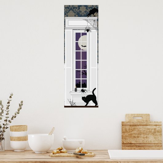 Halloween binnenruit spooky scene poster (Keuken)