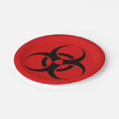 Halloween Biohazard Symbool Red & Black 7" Papieren Bordje (Gekanteld)