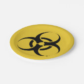 Halloween Biohazard Symbool Yellow & Black 7" Papieren Bordje (Gekanteld)