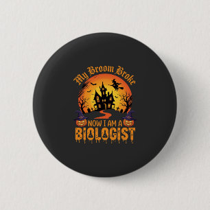 Halloween Bioloog Heks Pompoen Spookhuis De Ronde Button 5,7 Cm