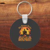 Halloween Bioloog Heks Pompoen Spookhuis De Sleutelhanger (Voorkant)