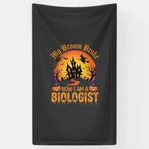 Halloween Bioloog Heks Pompoen Spookhuis De Spandoek