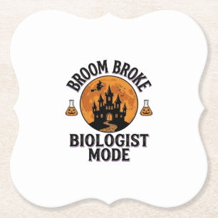Halloween Bioloog T-shirt Vintage Griezelige Weten Kartonnen Onderzetters