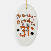 Halloween Birthday 31 oktober Keramisch Ornament (Rechts)