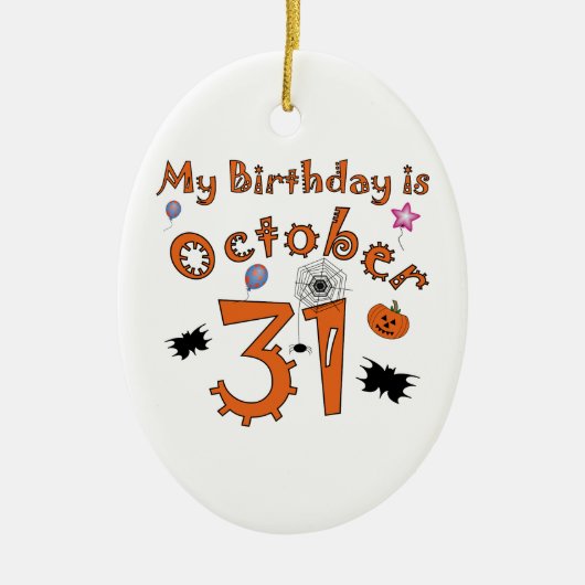 Halloween Birthday 31 oktober Keramisch Ornament (Voorkant)