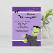 Halloween Birthday 5x7 Frankenstein Party Invite Kaart (Staand voorkant)