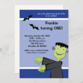 Halloween Birthday 5x7 Frankenstein Party Invite Kaart (Voorkant / Achterkant)
