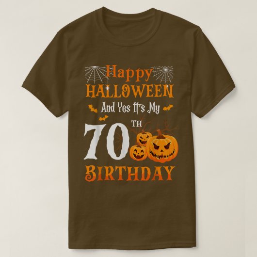 Halloween Birthday 70 jaar oude pomp Papa Nana T-shirt (Design voorkant)