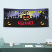 Halloween Birthday Banner - Creepy Pumpkin Banner (Beurs)