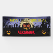 Halloween Birthday Banner - Creepy Pumpkin Banner (Horizontaal)