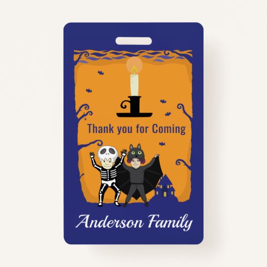 Halloween Birthday Bedankt Badge (Voorkant)