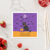 Halloween Birthday Black Cat and Bats Paper Napkin Servet (Insitu)