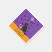 Halloween Birthday Black Cat and Bats Paper Napkin Servet (Hoek)