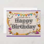 Halloween Birthday Briefkaart (Voorkant / Achterkant)