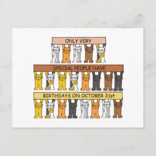 Halloween Birthday Cartoon Cats Briefkaart