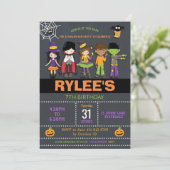 Halloween Birthday Costume Party Kaart (Staand voorkant)