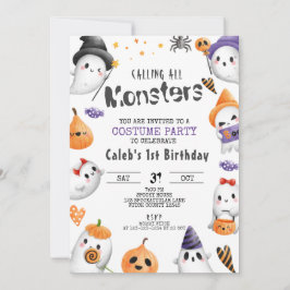 Halloween Birthday, Costume Party, Kinder Partij Kaart