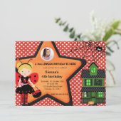 Halloween Birthday Costume (rood) Kaart (Staand voorkant)