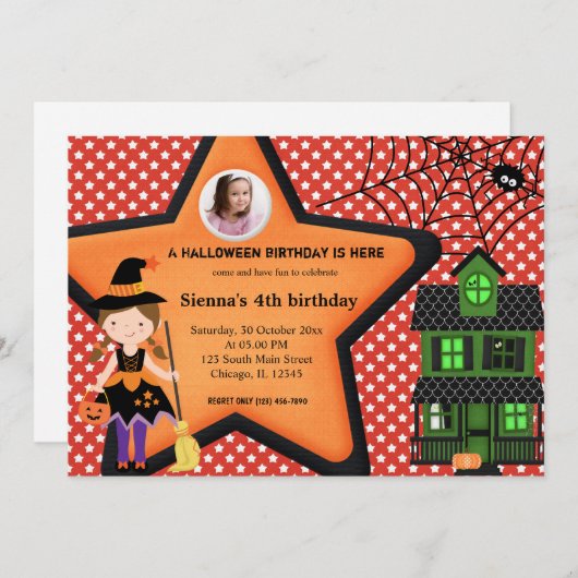 Halloween Birthday Costume (rood) Kaart (Voorkant / Achterkant)