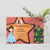 Halloween Birthday Costume (rood) Kaart (Staand voorkant)