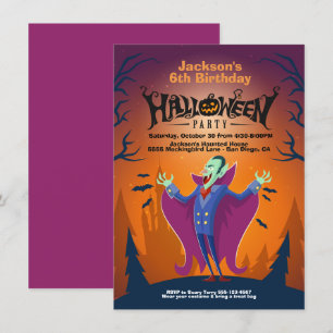 Halloween Birthday Count Dracula uitnodigingen