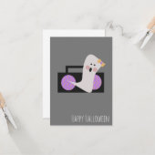 Halloween Birthday Ghost Radio Music Lovers Kaart (Voorkant / Achterkant in situ)