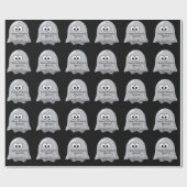 Halloween Birthday Ghosts Cute Custom Name Black Cadeaupapier (Vlak)