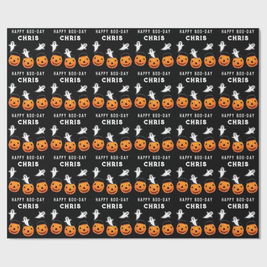 Halloween Birthday Gift Cadeaupapier (Vlak)