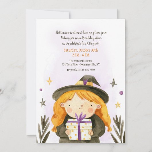 Halloween Birthday Girl Kaart (Voorkant)